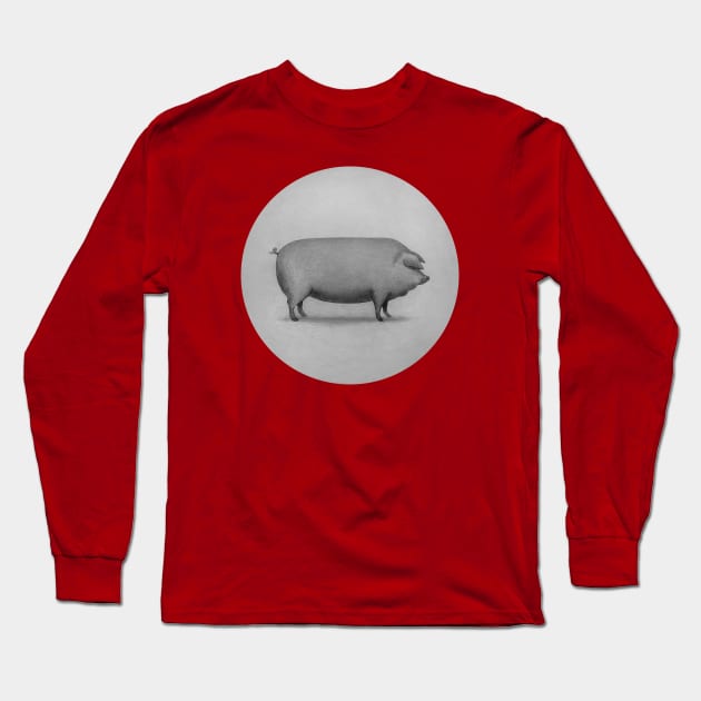 Perfect Pig circle Long Sleeve T-Shirt by Terry Fan